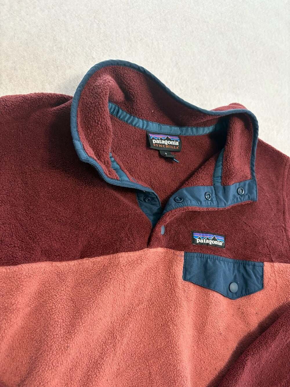 Patagonia Lightweight Synchilla Snap-T Pullover Fleece Maroon Pink Small